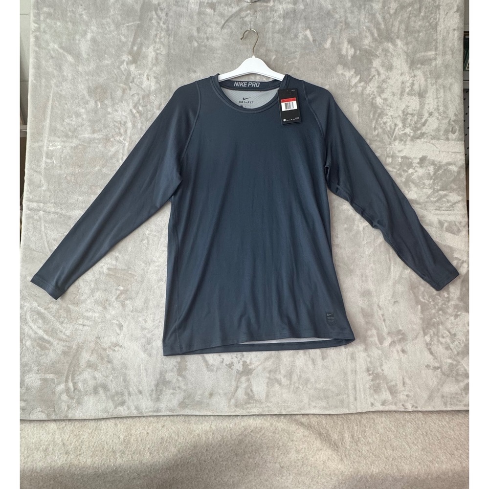 Nike Pro Dri-FIT Mens Long Sleeve Training Top Dark Gray AH7987-472 Size L